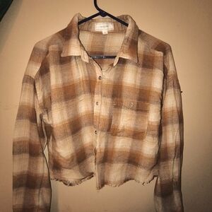 A brown pattern crop top